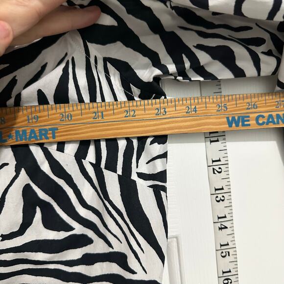 Chaps Ralph Lauren Classics Shirt 1x cotton Zebra Black White Button down shirt - Picture 5 of 9